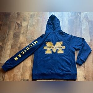 College Classic Michigan Rhinestone Bling Wolverines University Zip Hoodie XL